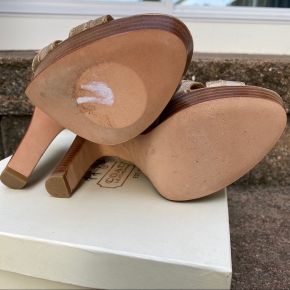 Coach Metallic Bronze/Gold Brynne platform Heels - Picture 3 of 8